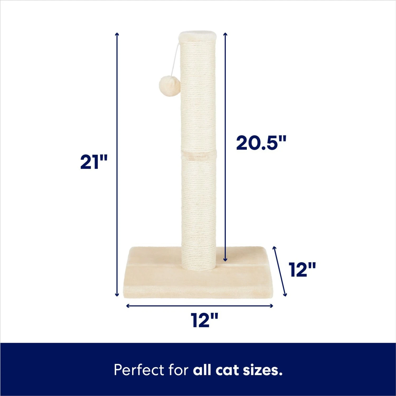 Frisco 21-in Sisal Cat Scratching Post With Toy 4 Frisco 21-in Sisal Cat Scratching Post With Toy - Image 2