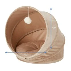 Frisco Foldable Canopy Cat Bed, Sandy Beige -Frisco 140164 PT3. AC SS1800 V1578441128