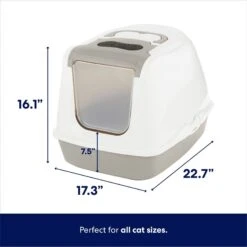Frisco Flip Top Hooded Cat Litter Box, Gray, Large, 22-in -Frisco 155654 PT1. AC SS1800 V1675279579