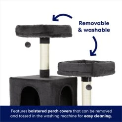 Frisco 64-in Cat Tree With Hammock, Condo, 2 Top Perches With Bed -Frisco 214387 PT3. AC SS1800 V1667227576