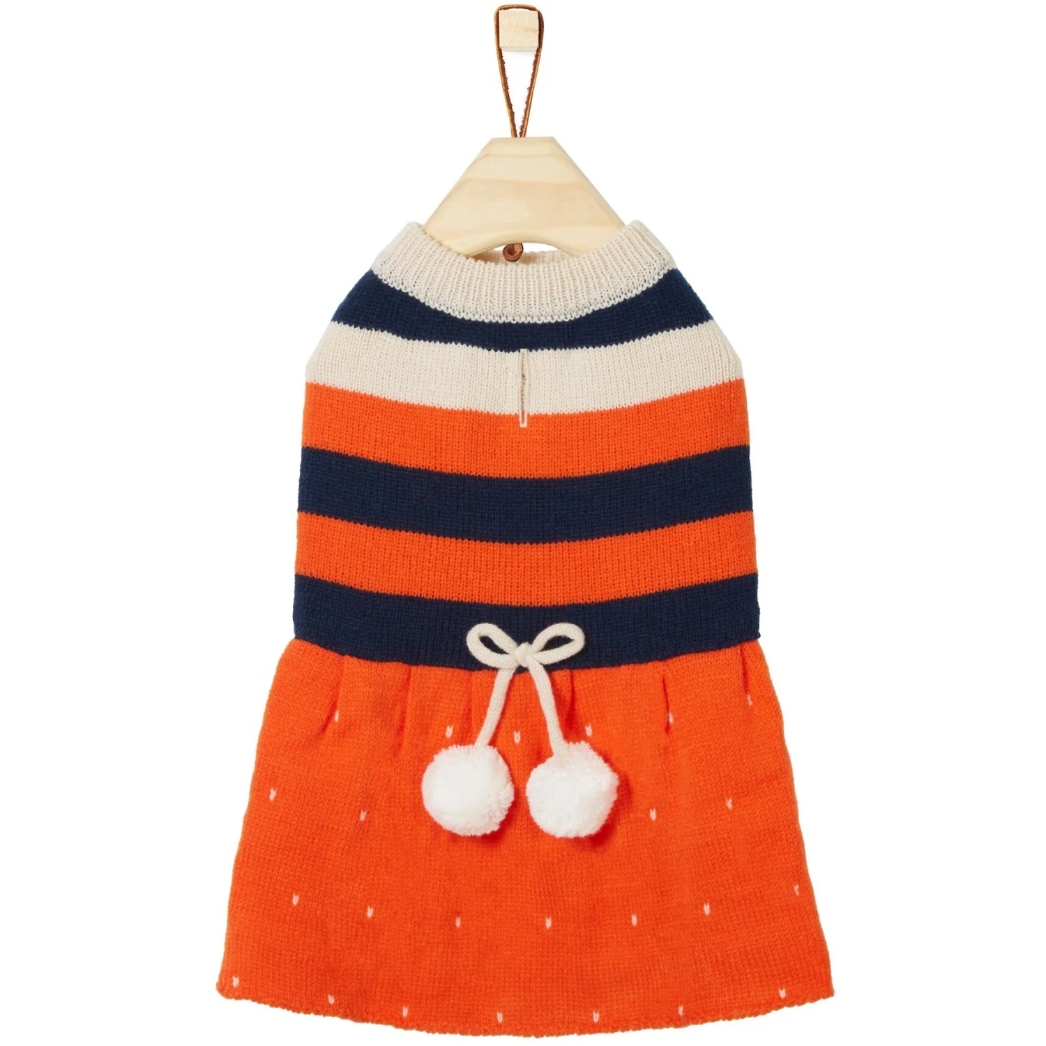 Frisco Pom Pom Bow Striped Dog & Cat Sweater Dress 6 Frisco Pom Pom Bow Striped Dog & Cat Sweater Dress - Image 4