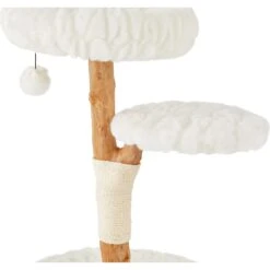 Frisco Natural Wood Modern Cat Tree With Toy, Ivory, Medium -Frisco 236561 PT4. AC SS1800 V1615987366