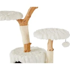 Frisco Natural Wood Modern Cat Tree With Toy, Ivory, Large -Frisco 236563 PT4. AC SS1800 V1615987629