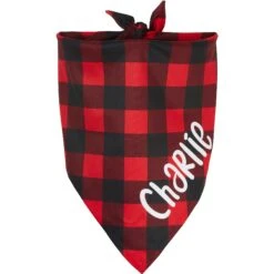 Frisco Buffalo Plaid Printed Personalized Dog & Cat Bandana