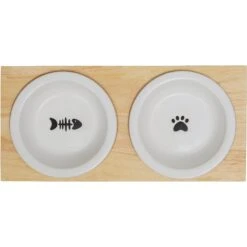 Frisco Double Elevated Cat Bowl With Wood Stand -Frisco 256082 PT4. AC SS1800 V1615313792