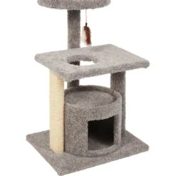 Frisco 37-in Real Carpet Cat Tree With Condo, Grey -Frisco 282755 PT4. AC SS1800 V1621949342