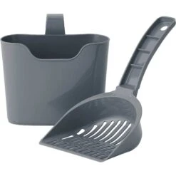 Frisco Plastic Litter Scooper With Caddy & IRIS USA Open Top Litter Box With Scatter Shield -Frisco 298166 PT2. AC SS1800 V1623196049