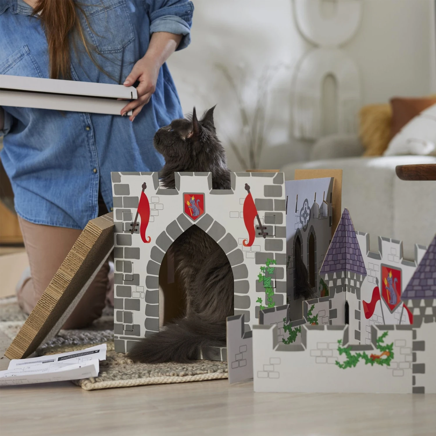 Frisco Castle Cardboard Cat House, 2-Story 6 Frisco Castle Cardboard Cat House, 2-Story - Image 4