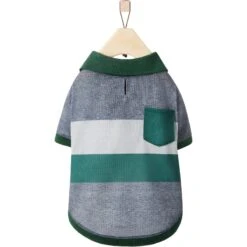 Frisco Green Striped Polo Dog & Cat Shirt 15 Frisco Green Striped Polo Dog & Cat Shirt -Frisco 315091 PT4. AC SS1800 V1646437905
