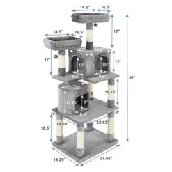 Frisco 61-in Faux Fur Cat Tree & Condo & Frisco 38-in Cat Tree With Condo, Top Perch & Toy 13 Frisco 61-in Faux Fur Cat Tree & Condo & Frisco 38-in Cat Tree With Condo, Top Perch & Toy -Frisco 318964 PT2. AC SS1800 V1630367789