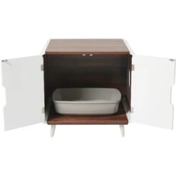 Frisco Mid-Century Modern Side Table Cat Litter Box Cover -Frisco 334645 PT3. AC SS1800 V1653422262