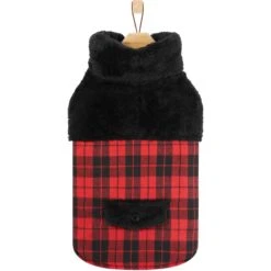 Frisco Mediumweight Plaid Faux Fur Dog & Cat Jacket -Frisco 353847 PT4. AC SS1800 V1661206460