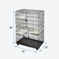 Frisco Collapsible Wire Cat Cage Playpen & Van Ness High Side Corner Cat Litter Pan, Blue -Frisco 933382 PT2. AC SS1800 V1692304951