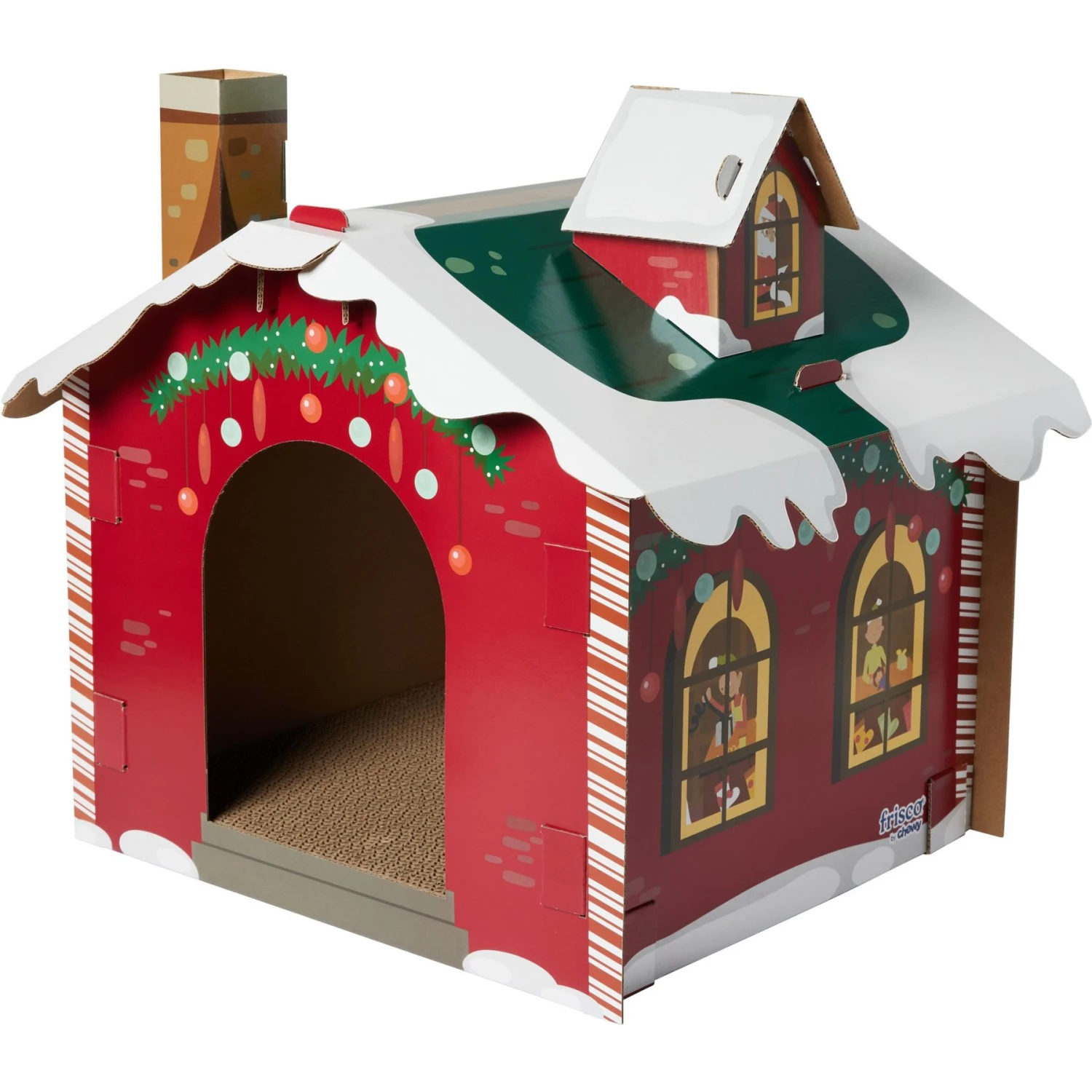 Frisco Holiday Log Cabin Cardboard Cat House & Frisco Holiday Santa's Workshop Cardboard Cat House 8 Frisco Holiday Log Cabin Cardboard Cat House & Frisco Holiday Santa's Workshop Cardboard Cat House - Image 6